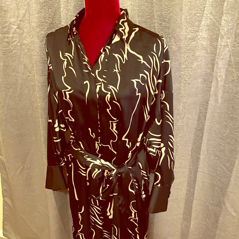 Zara Printed Tunic, black and white, Large